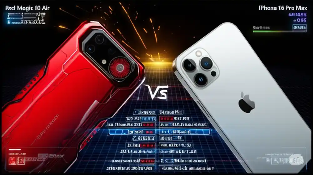Red Magic 10 Air vs iPhone 16 Pro Max: Gaming, Camera, Battery & More Red Magic 10 Air vs iPhone 16 Pro Max 1