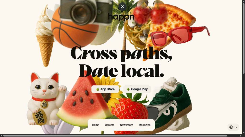 dating app site screenshot