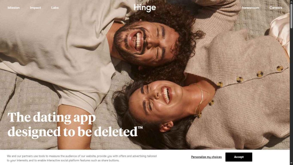 dating app site screenshot