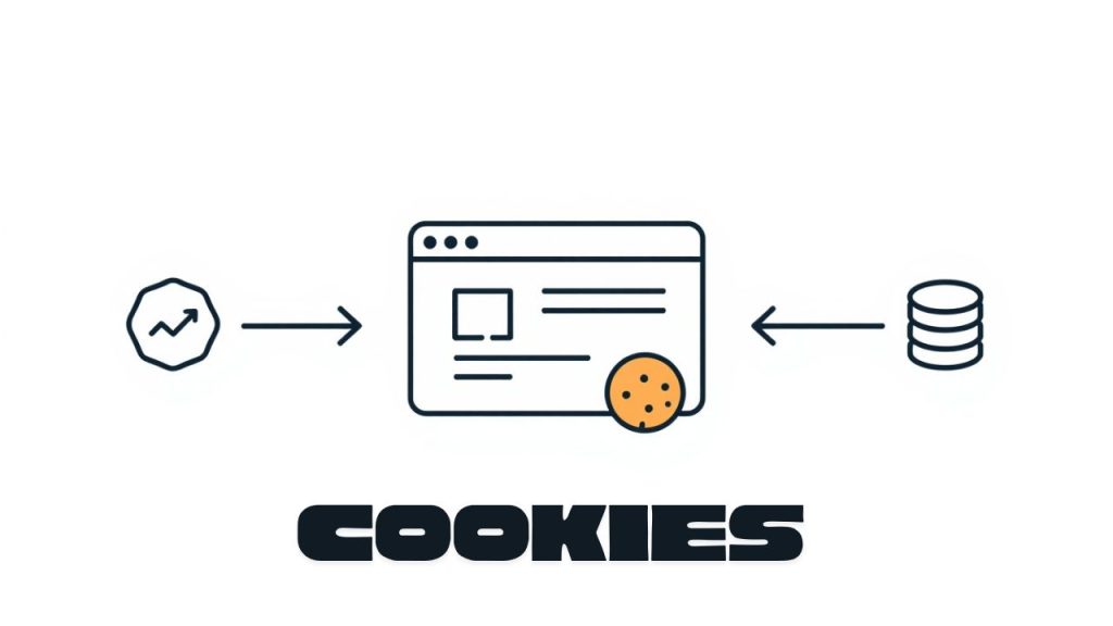 How websites track users using cookies illustrated with browser and data icons