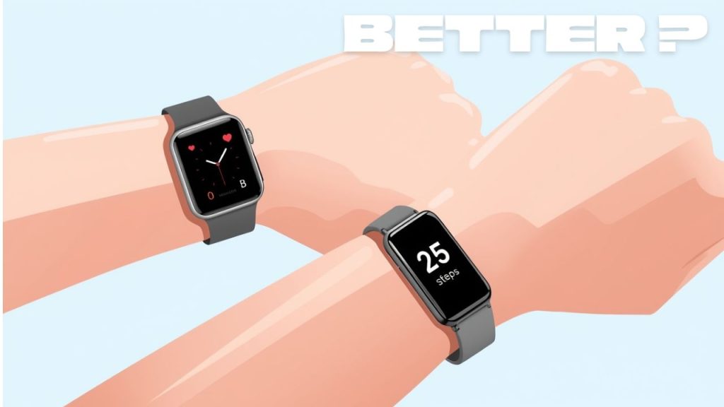 Smartwatch vs fitness band comparison on wrist