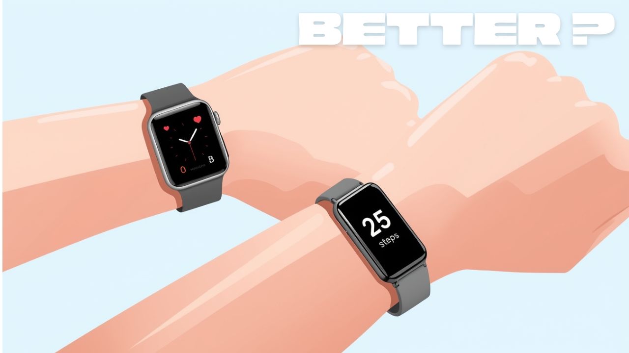 Smartwatch vs fitness band comparison on wrist