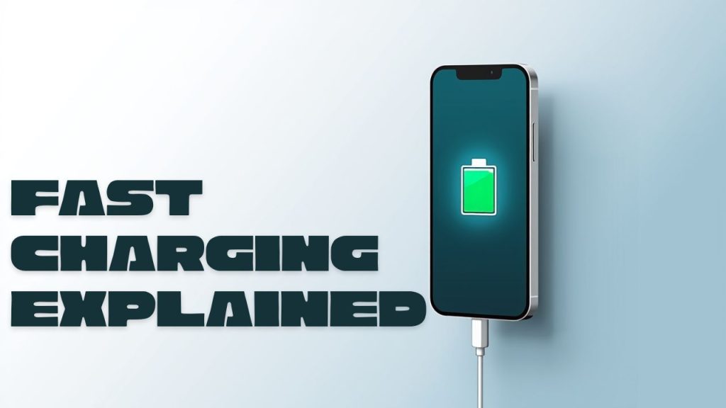 Fast charging explained showing phone connected to charger
