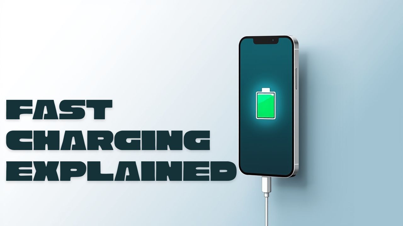 Fast charging explained showing phone connected to charger